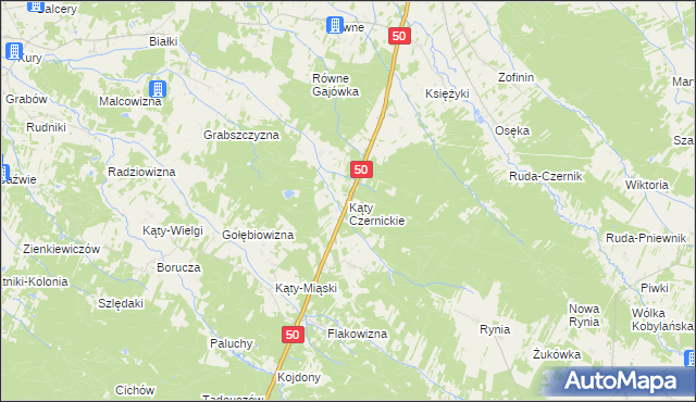 mapa Kąty Czernickie, Kąty Czernickie na mapie Targeo