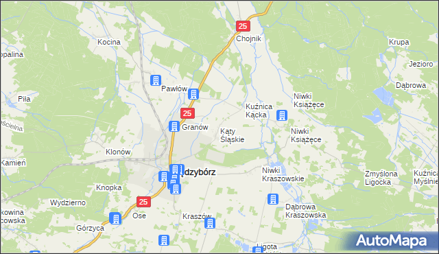 mapa Kąty Śląskie, Kąty Śląskie na mapie Targeo