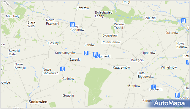 mapa Kazimierki, Kazimierki na mapie Targeo