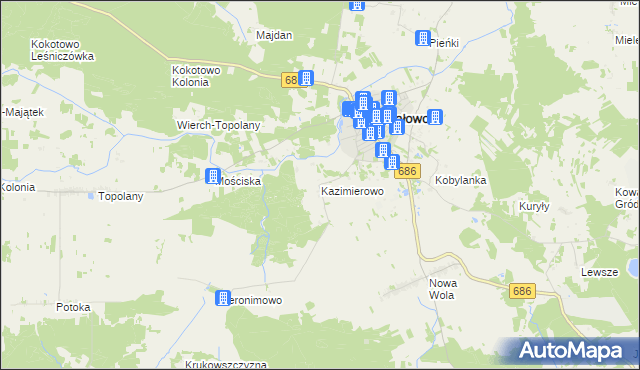 mapa Kazimierowo gmina Michałowo, Kazimierowo gmina Michałowo na mapie Targeo