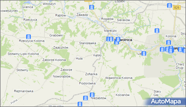 mapa Kębło, Kębło na mapie Targeo