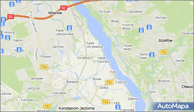 mapa Kępa Oborska, Kępa Oborska na mapie Targeo