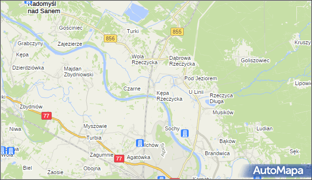 mapa Kępa Rzeczycka, Kępa Rzeczycka na mapie Targeo