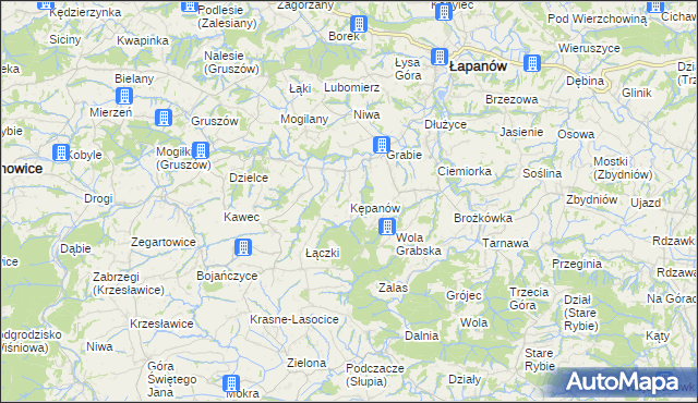 mapa Kępanów, Kępanów na mapie Targeo