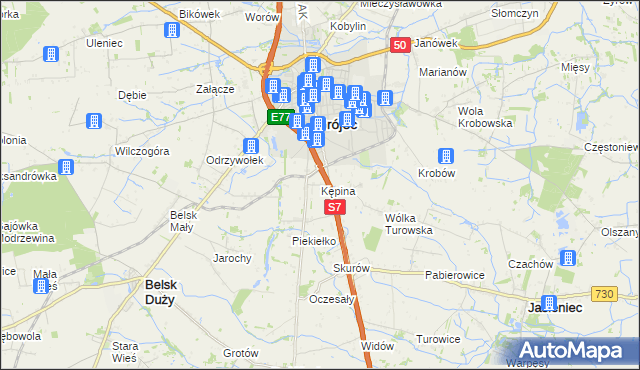 mapa Kępina gmina Grójec, Kępina gmina Grójec na mapie Targeo