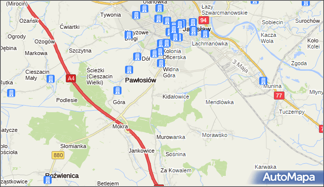 mapa Kidałowice, Kidałowice na mapie Targeo