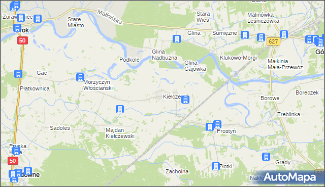mapa Kiełczew, Kiełczew na mapie Targeo