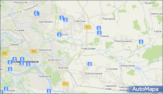 mapa Kiełczówek, Kiełczówek na mapie Targeo