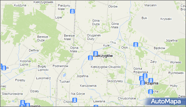 mapa Kiełczygłów, Kiełczygłów na mapie Targeo