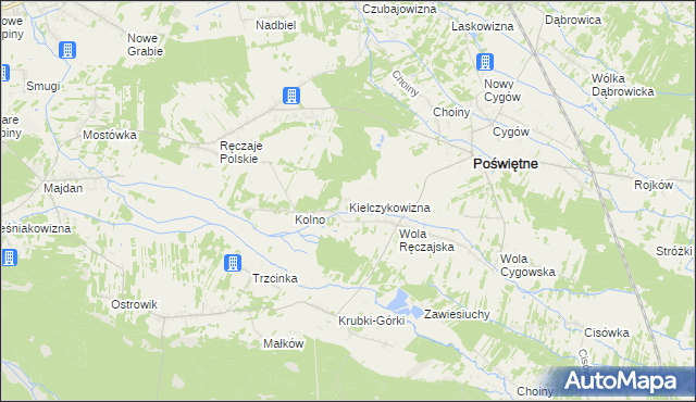 mapa Kielczykowizna, Kielczykowizna na mapie Targeo