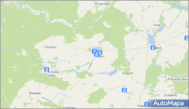 mapa Kiełpin gmina Lipka, Kiełpin gmina Lipka na mapie Targeo