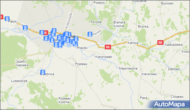 mapa Kiersnówek, Kiersnówek na mapie Targeo