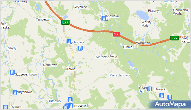 mapa Kiersztanówko, Kiersztanówko na mapie Targeo