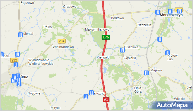 mapa Kierwałd, Kierwałd na mapie Targeo