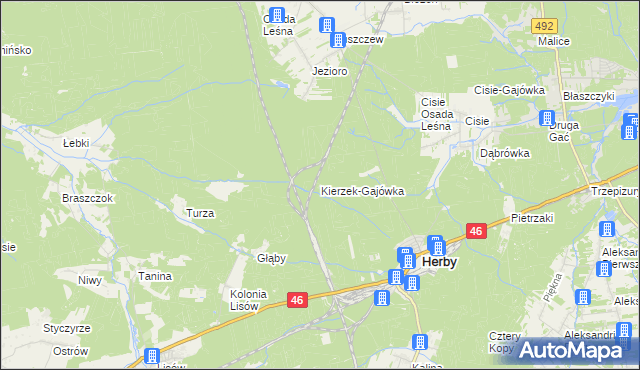 mapa Kierzek-Gajówka, Kierzek-Gajówka na mapie Targeo