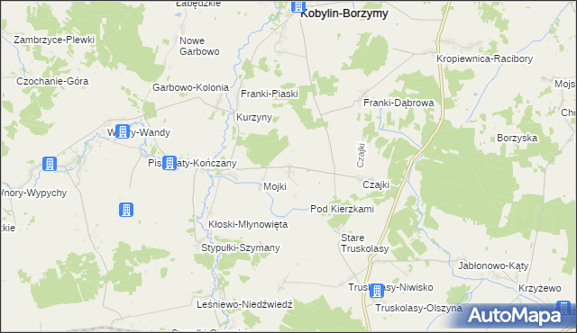 mapa Kierzki gmina Kobylin-Borzymy, Kierzki gmina Kobylin-Borzymy na mapie Targeo