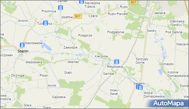 mapa Kierzków gmina Stanin, Kierzków gmina Stanin na mapie Targeo