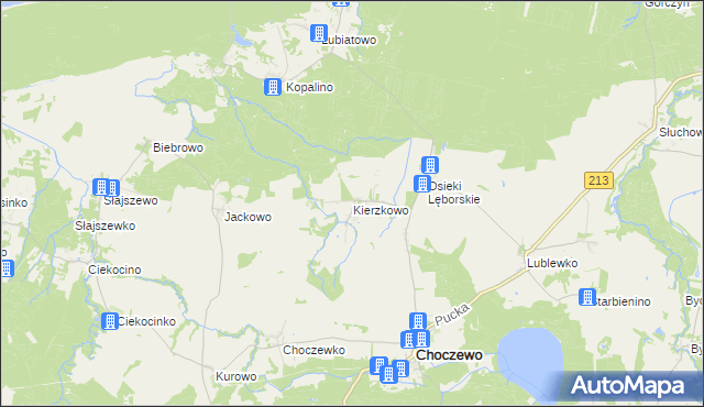 mapa Kierzkowo gmina Choczewo, Kierzkowo gmina Choczewo na mapie Targeo
