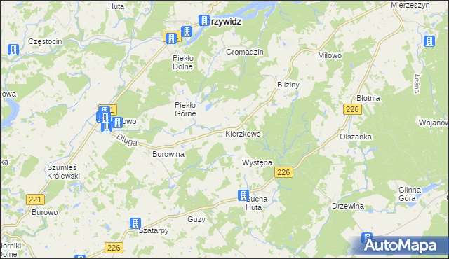 mapa Kierzkowo gmina Przywidz, Kierzkowo gmina Przywidz na mapie Targeo