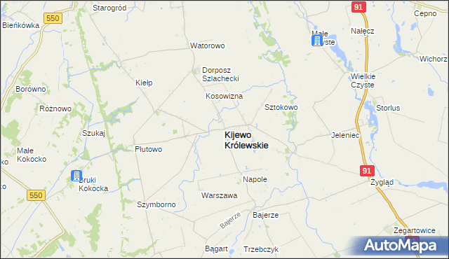 mapa Kijewo Królewskie, Kijewo Królewskie na mapie Targeo