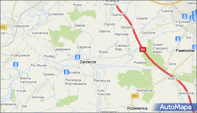 mapa Kisielów gmina Zarzecze, Kisielów gmina Zarzecze na mapie Targeo