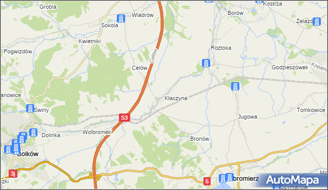 mapa Kłaczyna, Kłaczyna na mapie Targeo