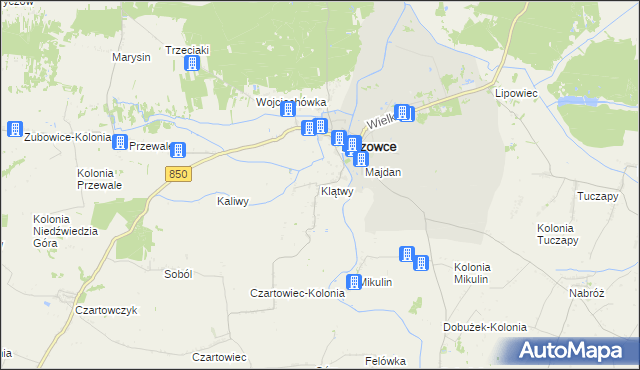 mapa Klątwy, Klątwy na mapie Targeo