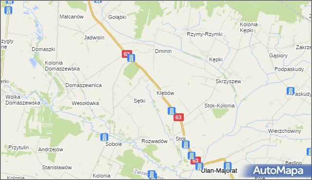 mapa Klębów, Klębów na mapie Targeo