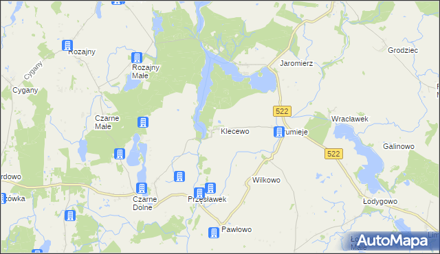 mapa Klecewo gmina Gardeja, Klecewo gmina Gardeja na mapie Targeo
