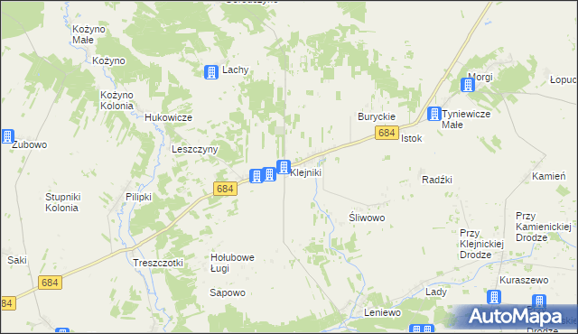 mapa Klejniki, Klejniki na mapie Targeo