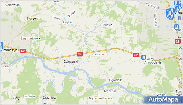 mapa Klekotowo gmina Siemiatycze, Klekotowo gmina Siemiatycze na mapie Targeo