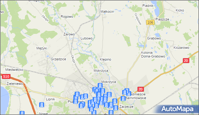 mapa Klępino, Klępino na mapie Targeo