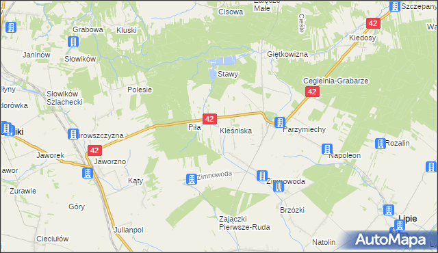 mapa Kleśniska, Kleśniska na mapie Targeo