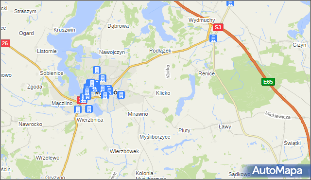 mapa Klicko, Klicko na mapie Targeo