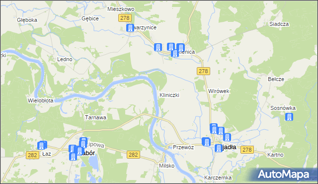 mapa Kliniczki, Kliniczki na mapie Targeo