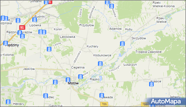 mapa Kłobukowice, Kłobukowice na mapie Targeo