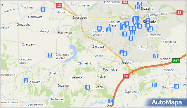 mapa Kłocko, Kłocko na mapie Targeo