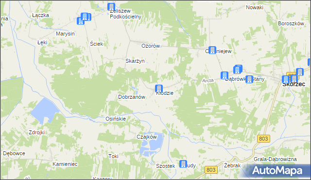 mapa Kłódzie, Kłódzie na mapie Targeo