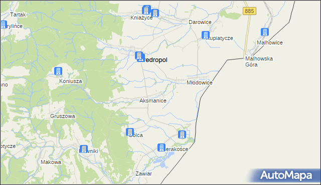 mapa Kłokowice, Kłokowice na mapie Targeo