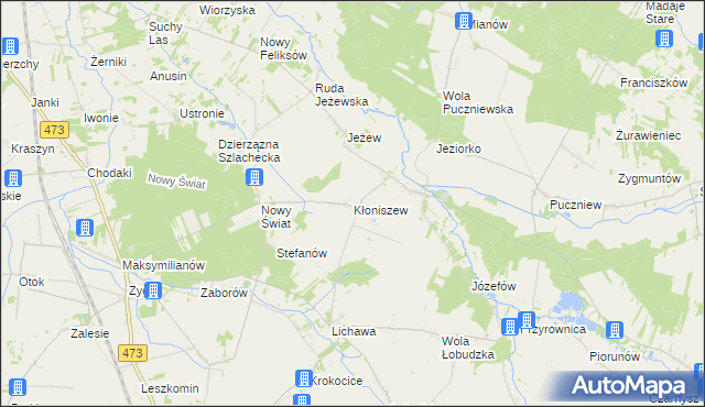 mapa Kłoniszew, Kłoniszew na mapie Targeo