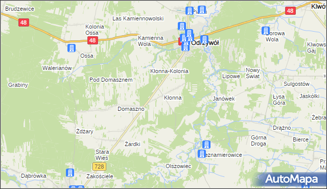 mapa Kłonna, Kłonna na mapie Targeo