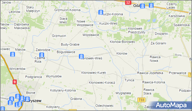 mapa Kłonówek-Kolonia, Kłonówek-Kolonia na mapie Targeo