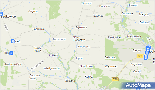 mapa Kłopoczyn, Kłopoczyn na mapie Targeo