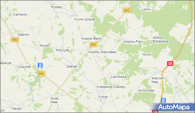 mapa Kłopoty-Bujny, Kłopoty-Bujny na mapie Targeo