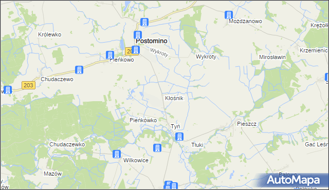 mapa Kłośnik, Kłośnik na mapie Targeo