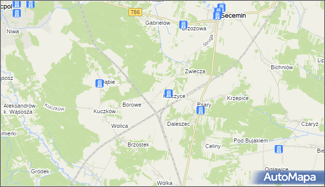 mapa Kluczyce, Kluczyce na mapie Targeo