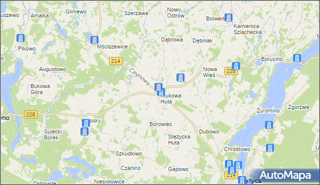 mapa Klukowa Huta, Klukowa Huta na mapie Targeo