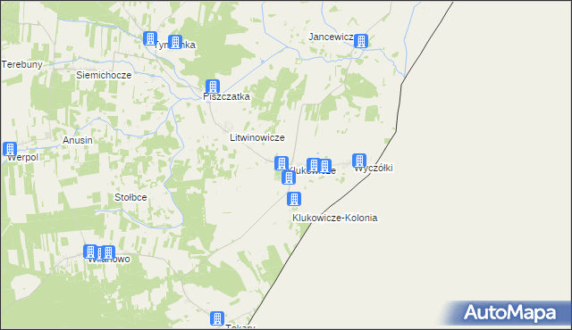 mapa Klukowicze, Klukowicze na mapie Targeo