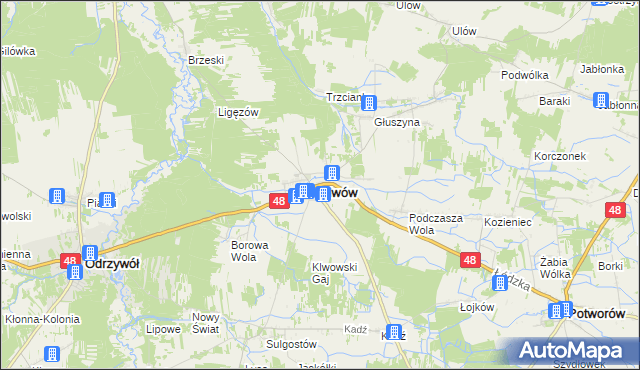 mapa Klwów, Klwów na mapie Targeo