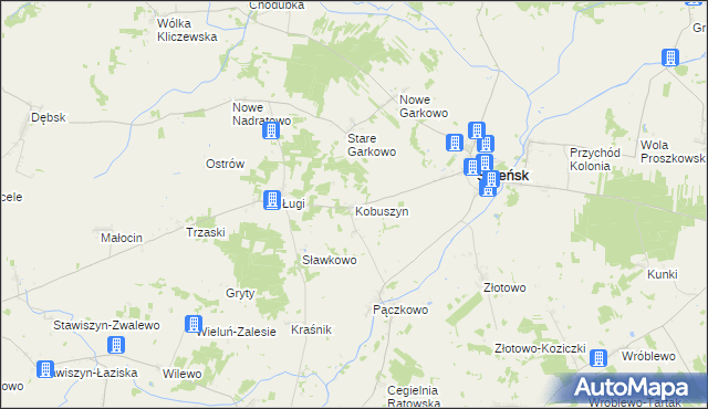 mapa Kobuszyn, Kobuszyn na mapie Targeo